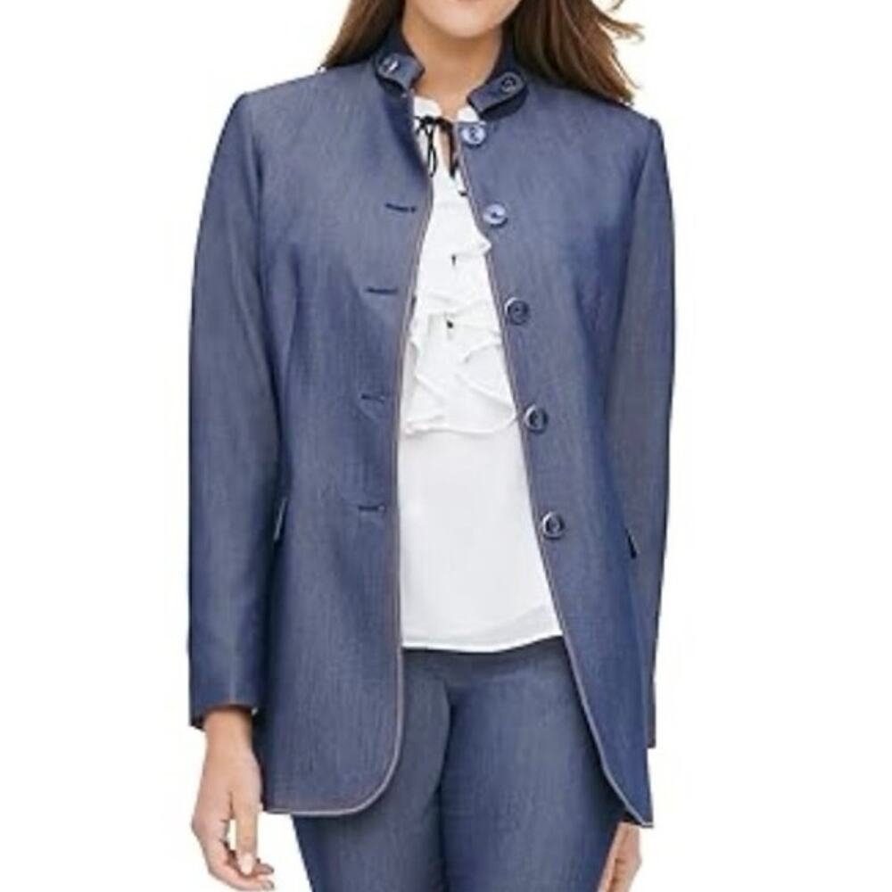 Womens Tommy Hilfiger Denim Topper Jacket/Blazer sz M/L Collarless Workwear
